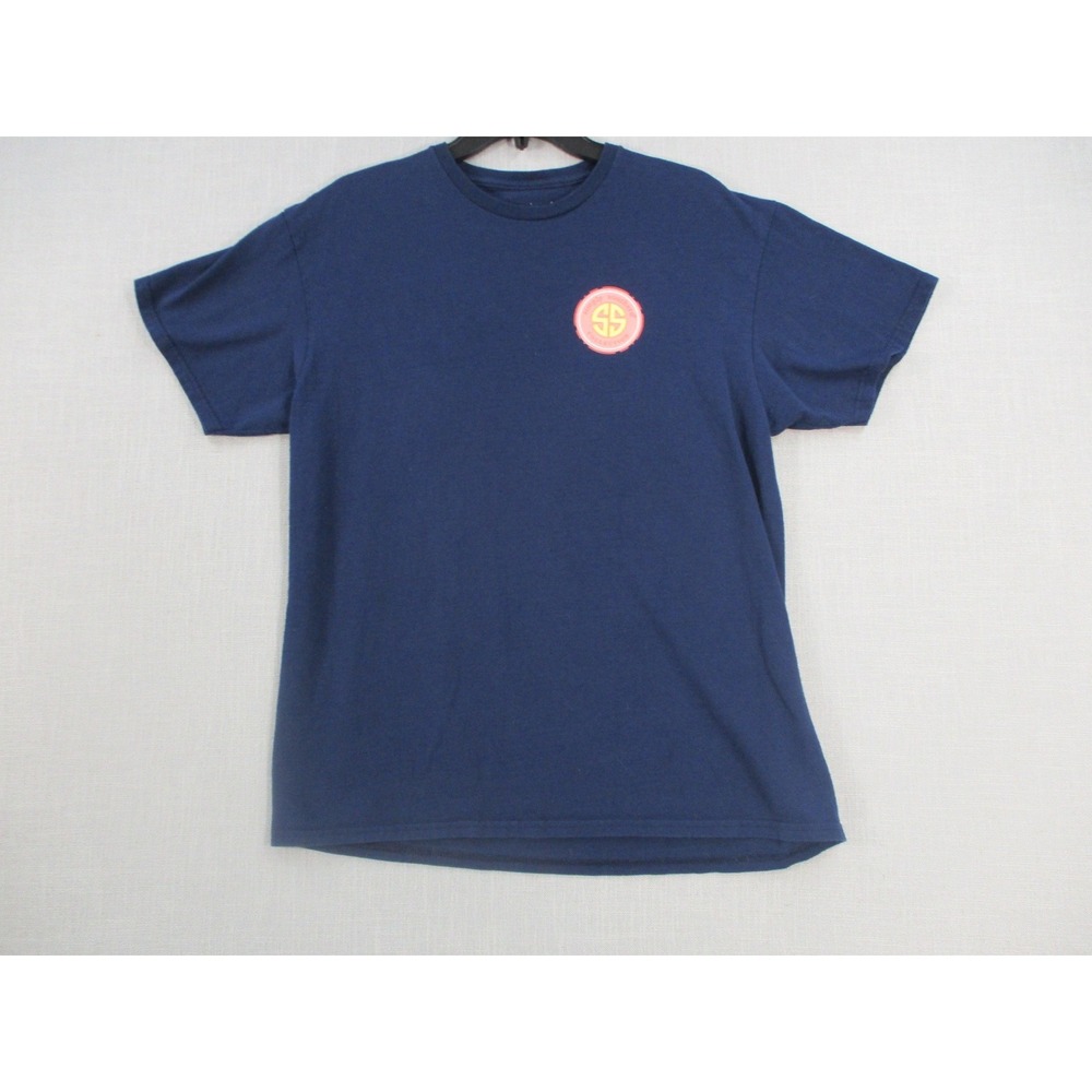 Simply Southern‎ Sweet N Peachy Graphic T-Shirt Navy Blue Cotton Womens Large - Picture 2 of 7
